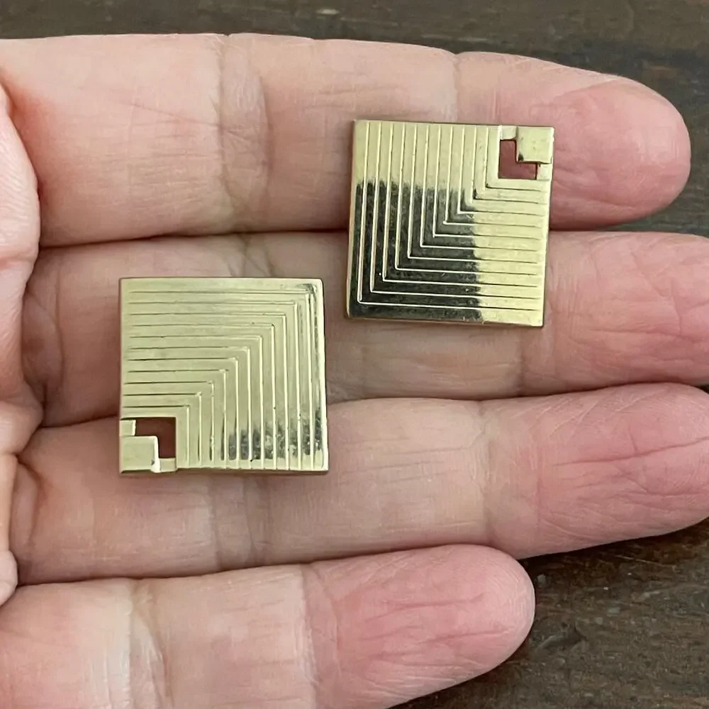 Vintage Cufflinks by Swank Gold Tone Classic Cufflinks
